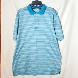 Bobby Jones Blue Striped golf Polo in a size Large